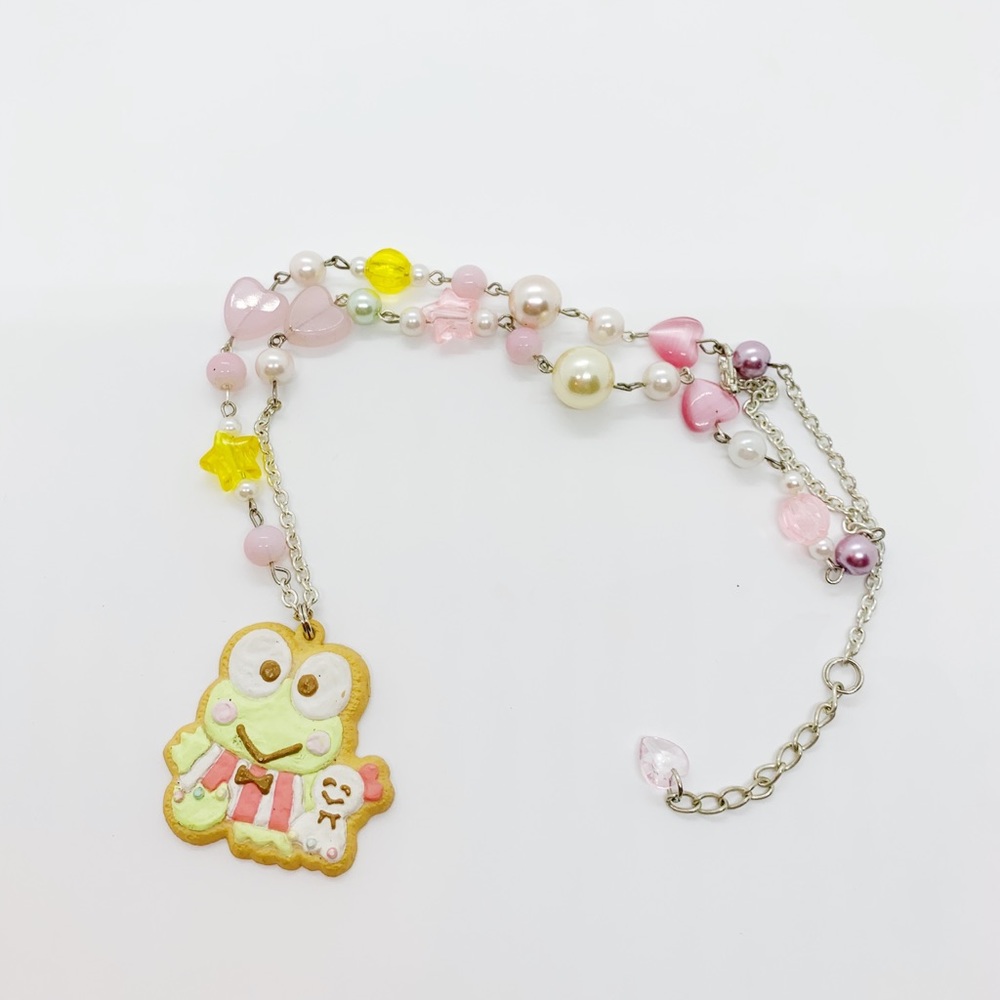 Kawaii Keroppi deco necklace fairy kei Sanrio